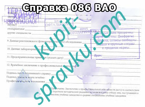 Справка 086 ВАО, Фото №2